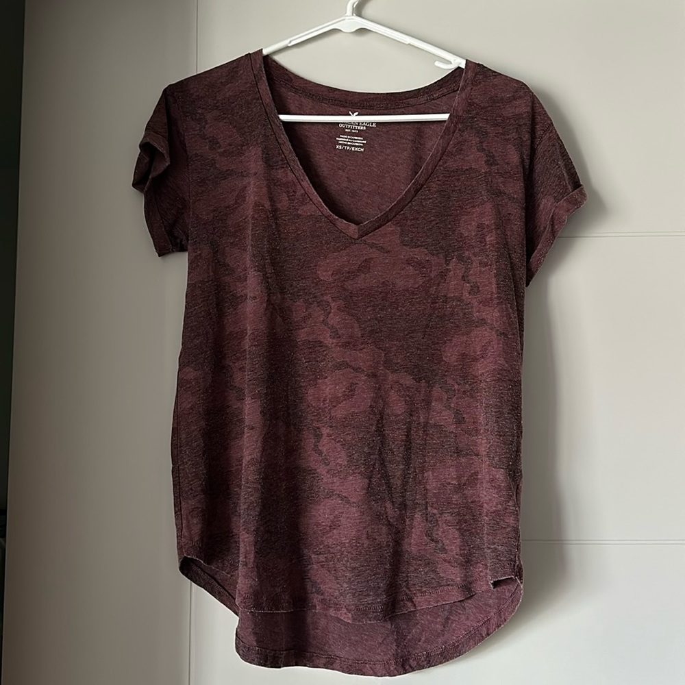 Maroon camo t-shirt